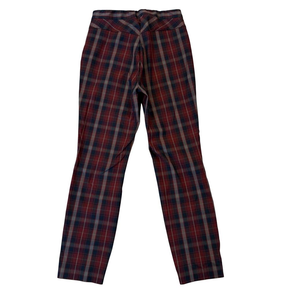 Rag & Bone Simone Pant Trousers Burgundy Plaid Check Cropped Side Zip Size 6 NEW - Picture 8 of 12